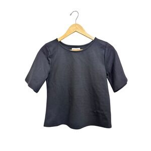 Ripley Rader black ponte knit extended short‎ sleeve top Womens Size 2 Small NEW